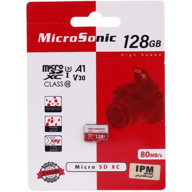 کارت حافظه microSDHC میکرو سونیک مدل 533X A1 V30 کلاس 10 استاندارد UHS-I U3 ظرفیت 128 گیگابایت - تصویر 1