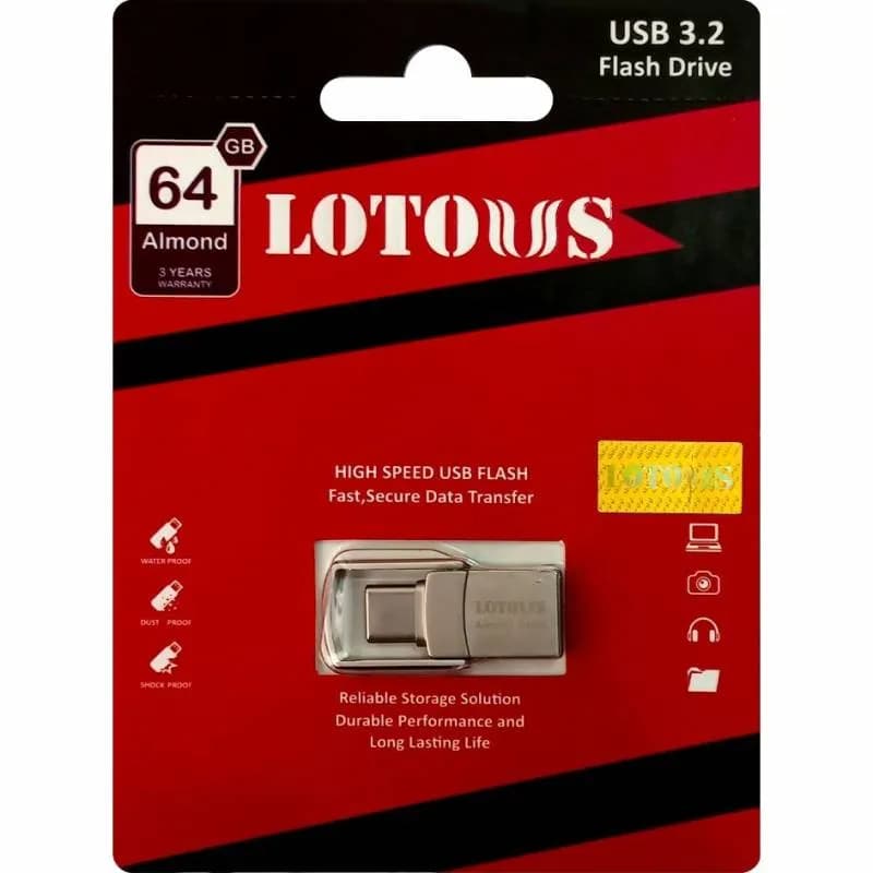 فلش مموری لوتوس مدل Almond Type-C ظرفیت 64 گیگابایت - تصویر 1