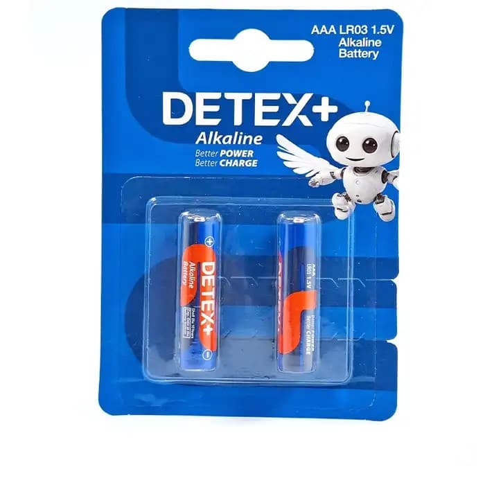 باتری نیم قلمی آلکالاین دیتکس پلاس مدل LR03 1.5V بسته 2 عددی - تصویر 1