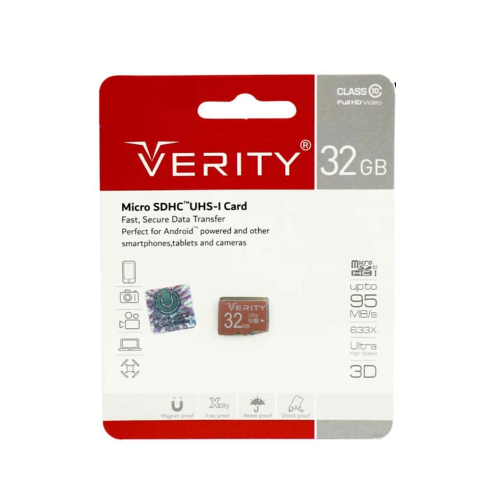 مموری میکرو MICRO SD وریتی VERITY مدل 95MB/s- C10 – U1 ظرفیت 32 گیگابایت - تصویر 1