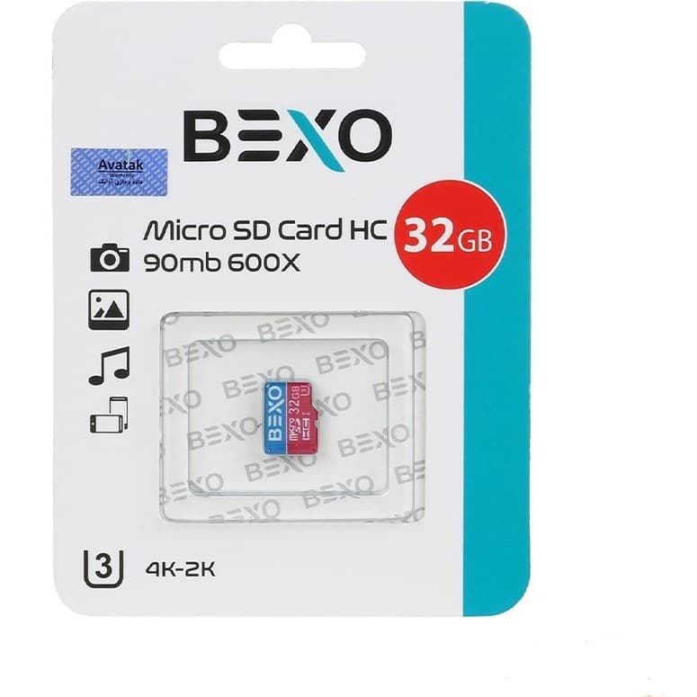 قیمت رم میکرو 32 گیگ BEXO U3 90MB 600X C10 با گارانتی آواتک - تصویر 1