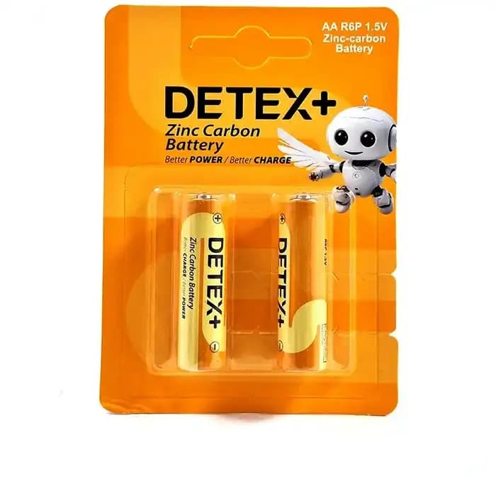 باتری قلمی دیتکس پلاس مدل R6P بسته 2 عددی - یزد موبایل